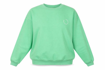 Topshop Womens Green Cotton Pullover Sweatshirt Size S Pullover