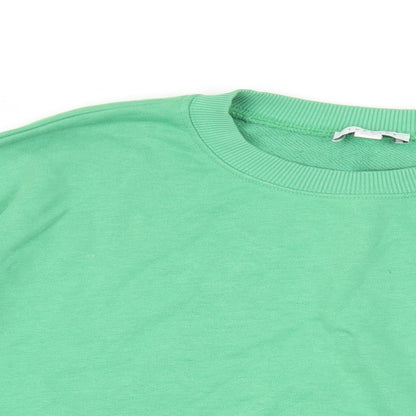 Topshop Womens Green Cotton Pullover Sweatshirt Size S Pullover