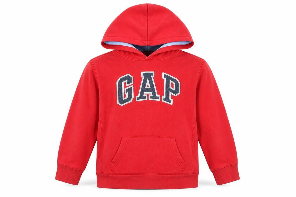Gap Girls Red Cotton Pullover Hoodie Size L Pullover - Logo Pockets
