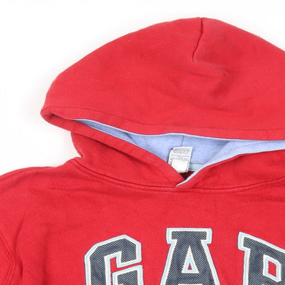 Gap Girls Red Cotton Pullover Hoodie Size L Pullover - Logo Pockets