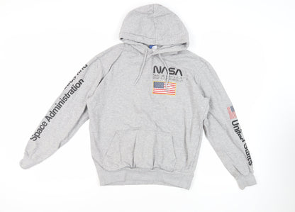 H&M Womens Grey Cotton Pullover Hoodie Size S Pullover - NASA