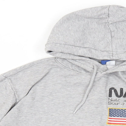 H&M Womens Grey Cotton Pullover Hoodie Size S Pullover - NASA