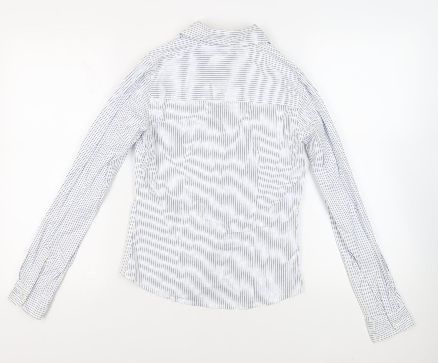 Urban Basics Womens White Striped Cotton Basic Button-Up Size 8 Collared