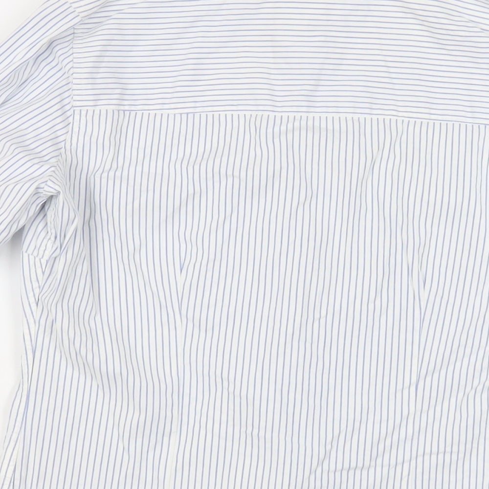 Urban Basics Womens White Striped Cotton Basic Button-Up Size 8 Collared