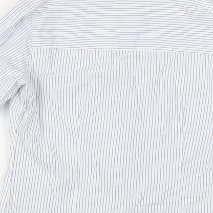 Urban Basics Womens White Striped Cotton Basic Button-Up Size 8 Collared