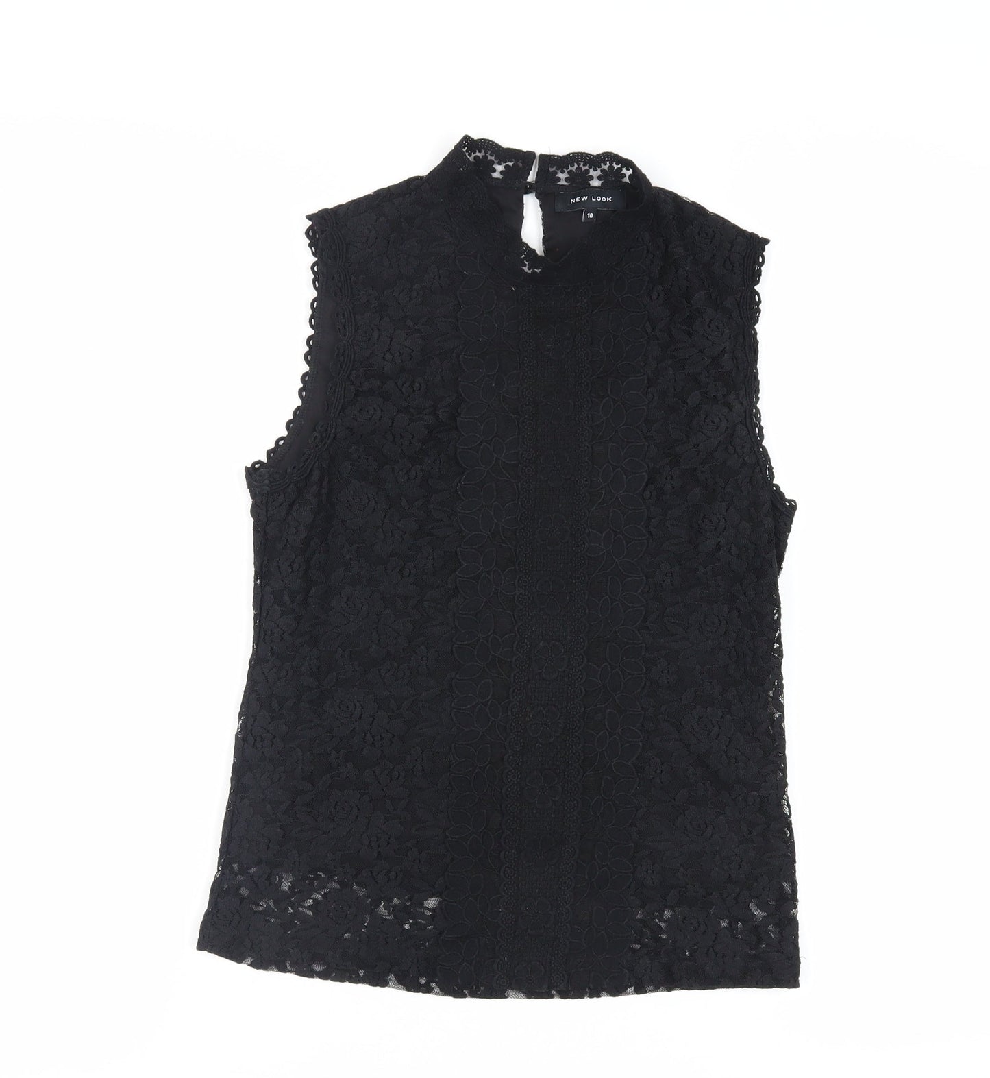 Womens UK Size 10 New Look Black Basic Blouse