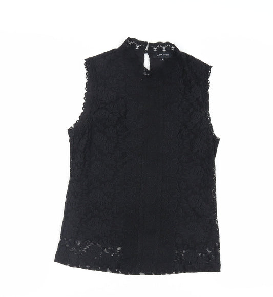 Womens UK Size 10 New Look Black Basic Blouse
