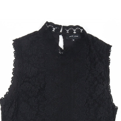 Womens UK Size 10 New Look Black Basic Blouse