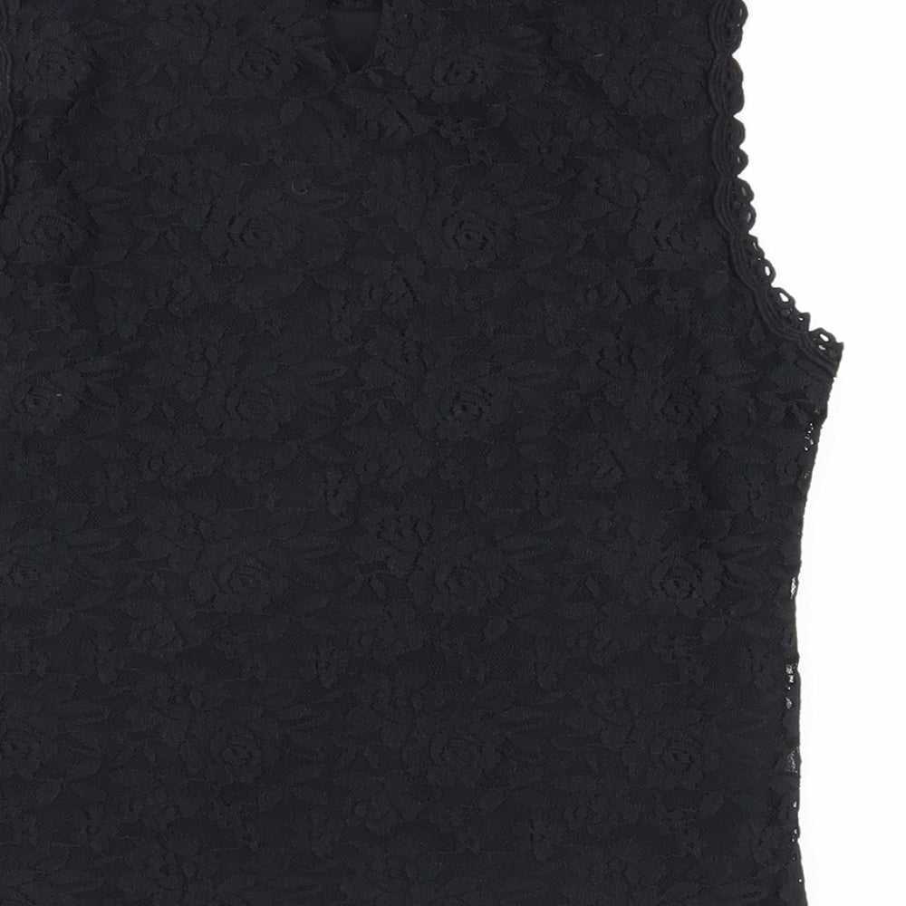 Womens UK Size 10 New Look Black Basic Blouse