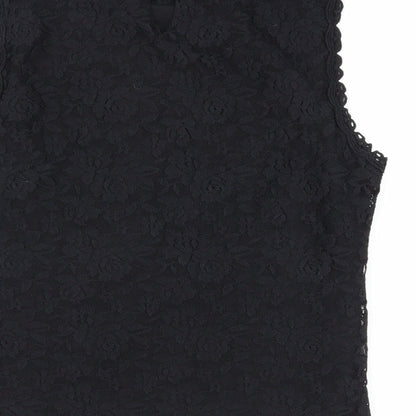 Womens UK Size 10 New Look Black Basic Blouse