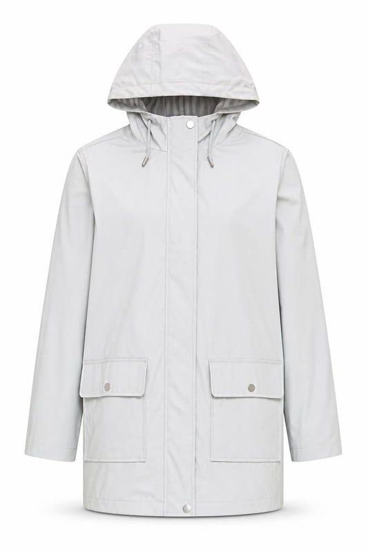 Womens UK Size 10 Dorothy Perkins Grey Rain Coat