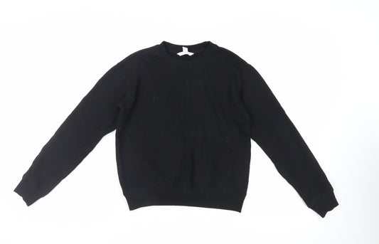 H&M Womens Black Cotton Pullover Sweatshirt Size XS Pullover