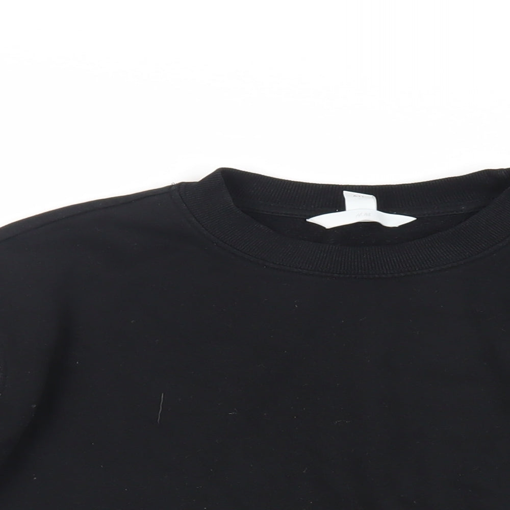 H&M Womens Black Cotton Pullover Sweatshirt Size XS Pullover