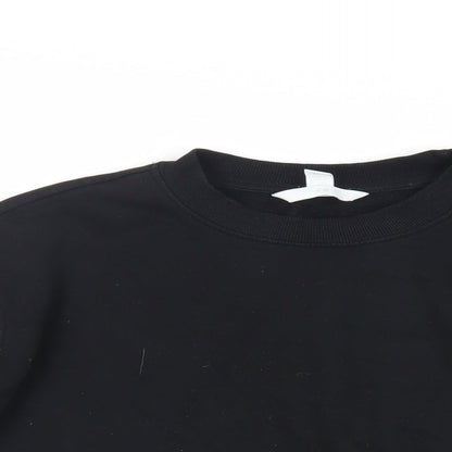 H&M Womens Black Cotton Pullover Sweatshirt Size XS Pullover