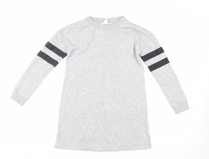 H&M Girls Grey Cotton Tunic Sweatshirt Size 8-9 Years Pullover