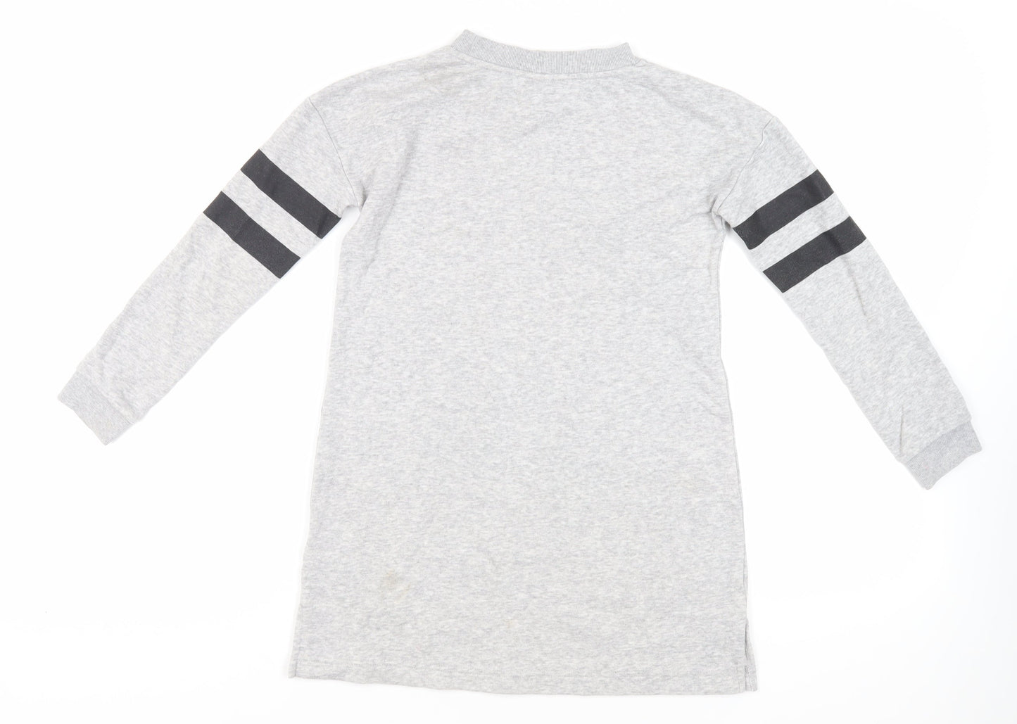 H&M Girls Grey Cotton Tunic Sweatshirt Size 8-9 Years Pullover