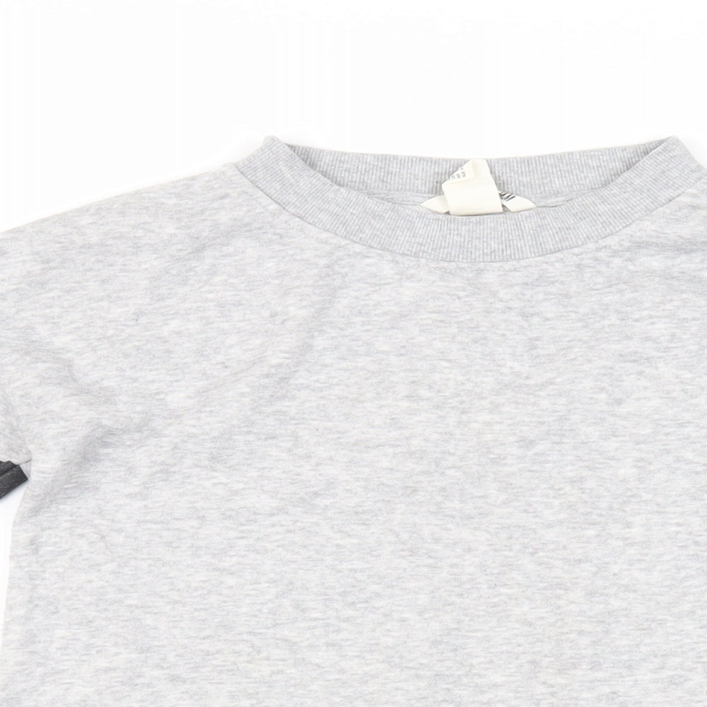H&M Girls Grey Cotton Tunic Sweatshirt Size 8-9 Years Pullover