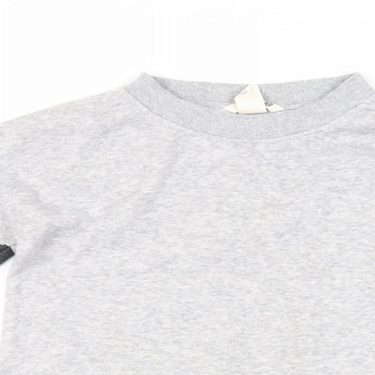 H&M Girls Grey Cotton Tunic Sweatshirt Size 8-9 Years Pullover