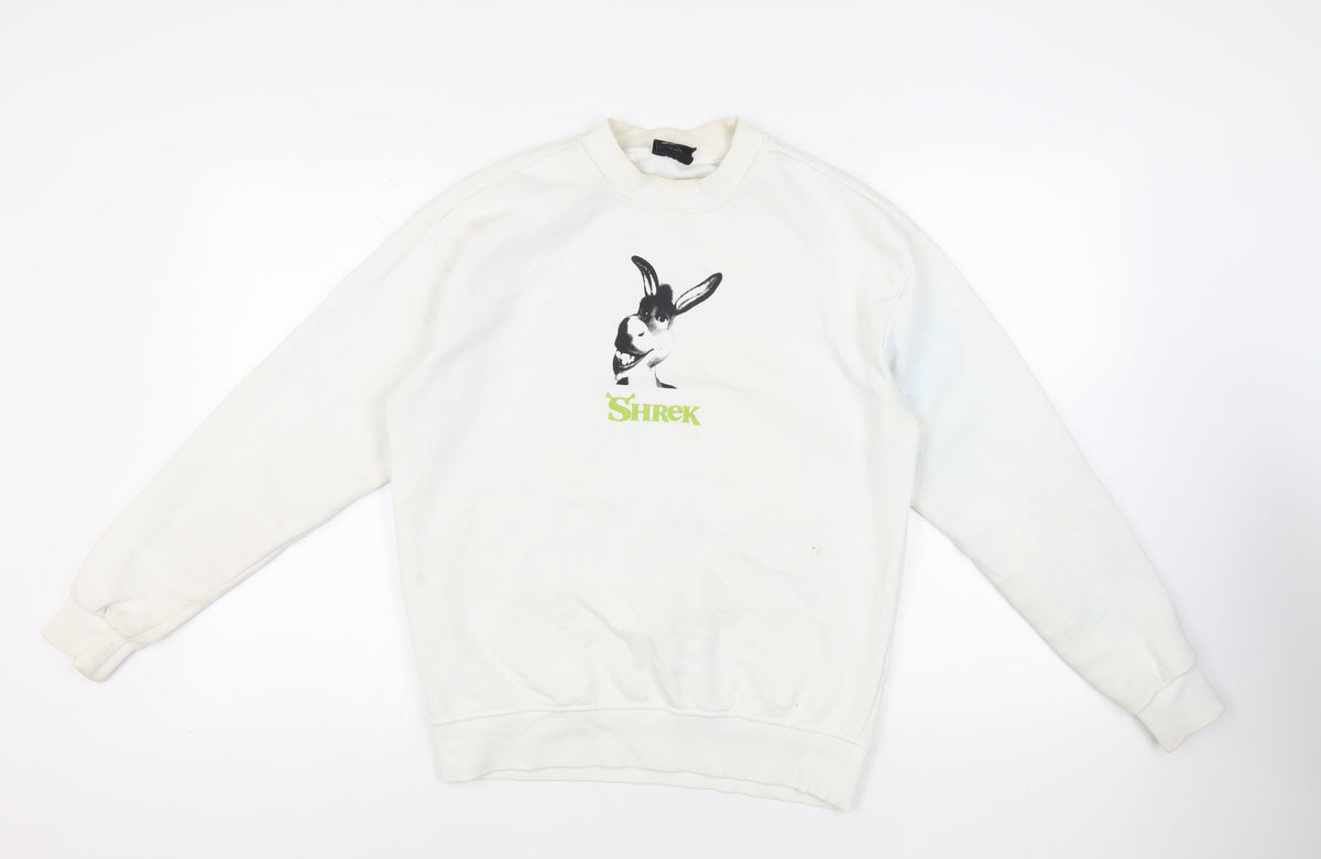 Shrek Womens Ivory Cotton Pullover Sweatshirt Size XS Pullover - Donkey