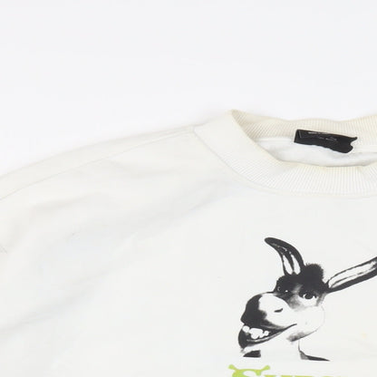Shrek Womens Ivory Cotton Pullover Sweatshirt Size XS Pullover - Donkey