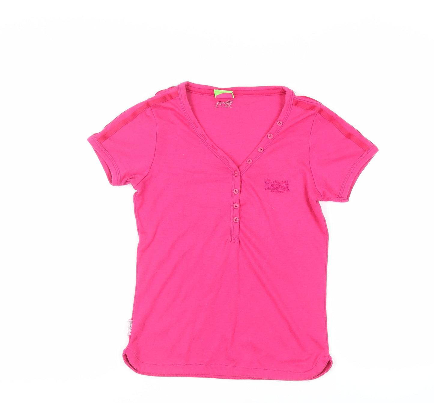 Womens UK Size 12 Lonsdale Pink Basic T-Shirt