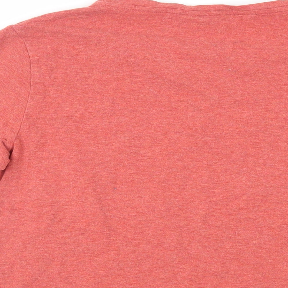 Lands' End Womens Orange Cotton Basic T-Shirt Size 10 V-Neck - Size 10-12
