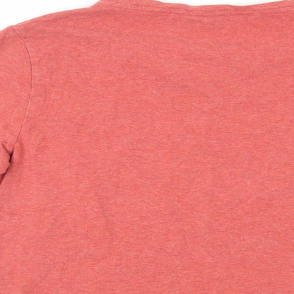 Lands' End Womens Orange Cotton Basic T-Shirt Size 10 V-Neck - Size 10-12