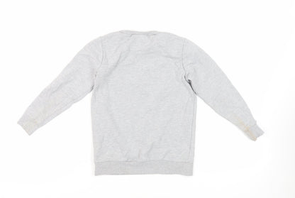 NEXT Girls Grey Cotton Pullover Sweatshirt Size 9 Years Pullover - Minecraft Sequin
