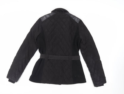 Womens UK Size 8 NEXT Black Quilted Coat