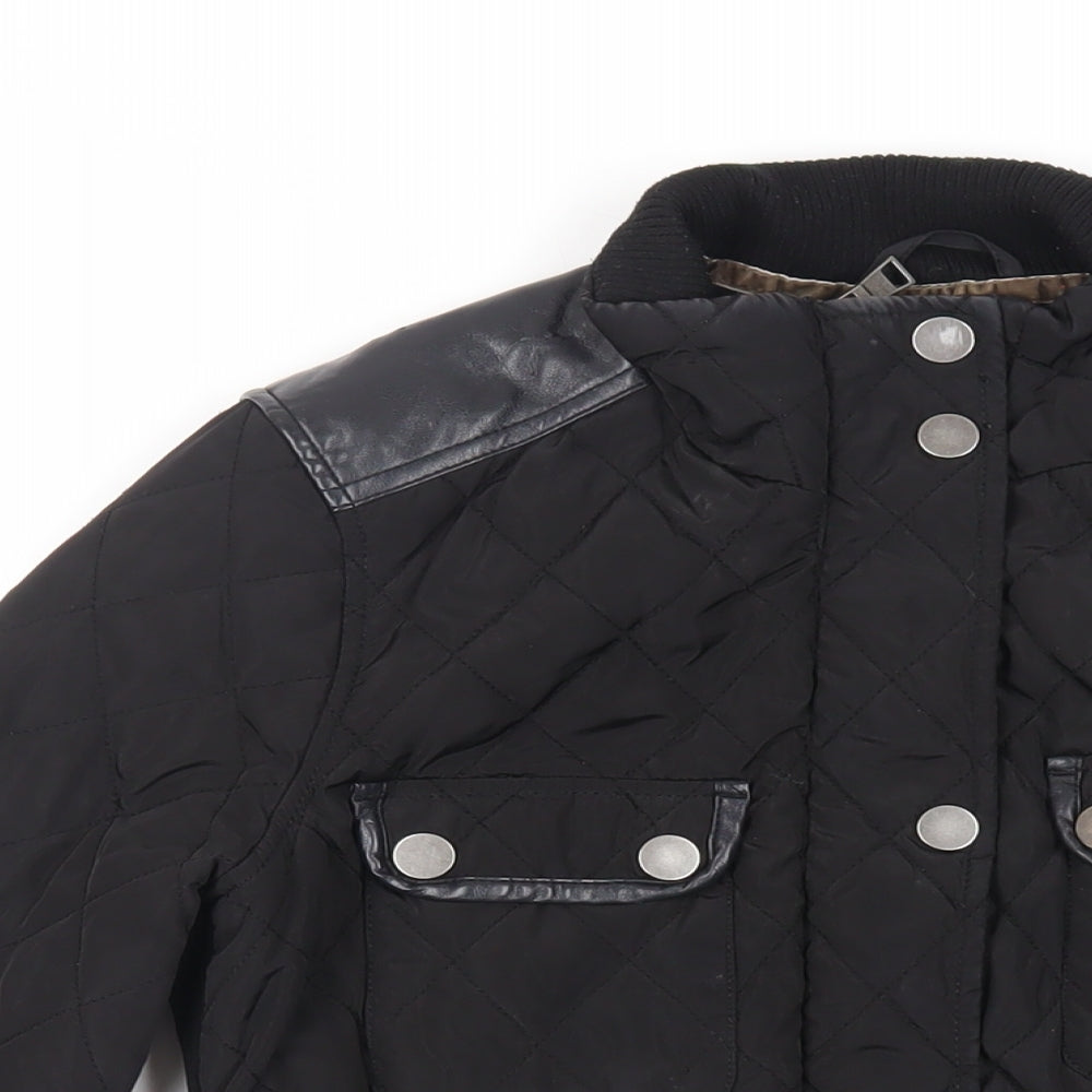 Womens UK Size 8 NEXT Black Quilted Coat