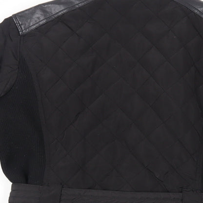 Womens UK Size 8 NEXT Black Quilted Coat