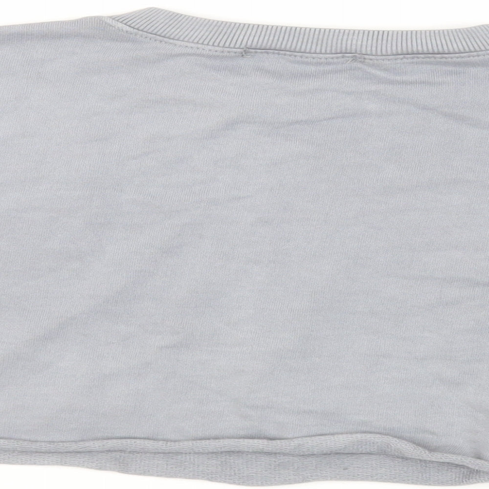 Missguided Womens Grey Cotton Pullover Sweatshirt Size 10 Zip - Cropped