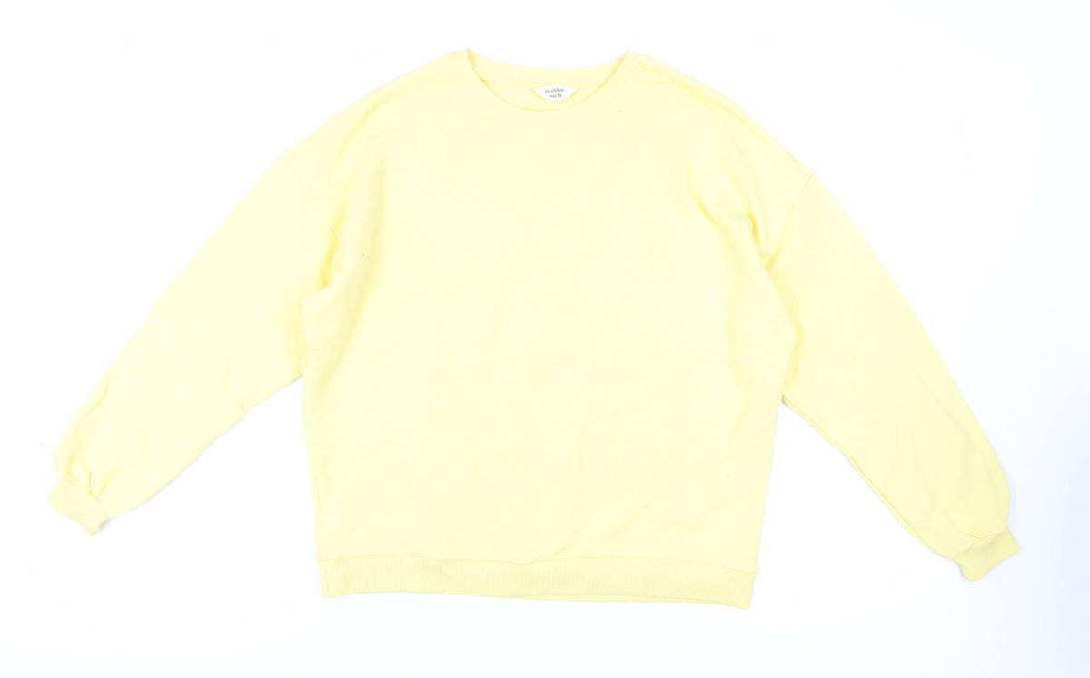 River Island Womens Yellow Cotton Pullover Sweatshirt Size S Pullover