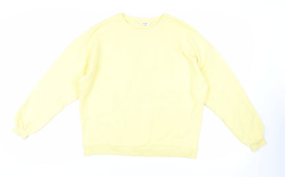 River Island Womens Yellow Cotton Pullover Sweatshirt Size S Pullover