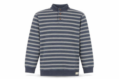 Marks & Spencer Mens Blue Striped Cotton Pullover Sweatshirt Size XL - Pockets