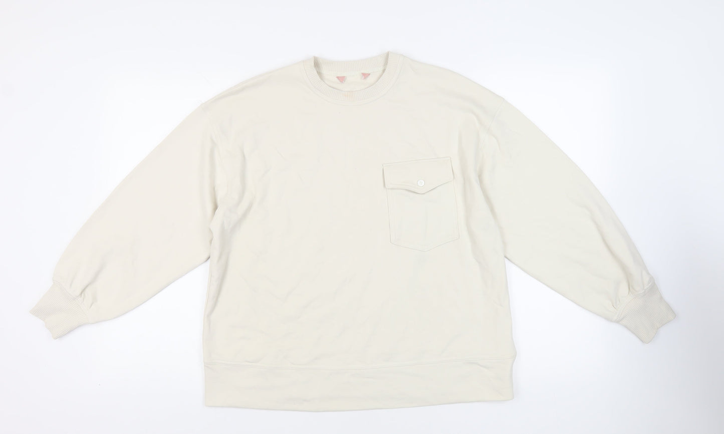 Womens UK Size M Marks and Spencer Ivory Pullover Sweatshirt