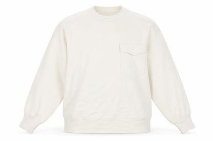 Marks & Spencer Womens Ivory Cotton Pullover Sweatshirt Size M Pullover - Pocket Detail