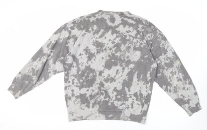 PRETTYLITTLETHING Womens Grey Camouflage Polyester Pullover Sweatshirt Size L Pullover - Logo