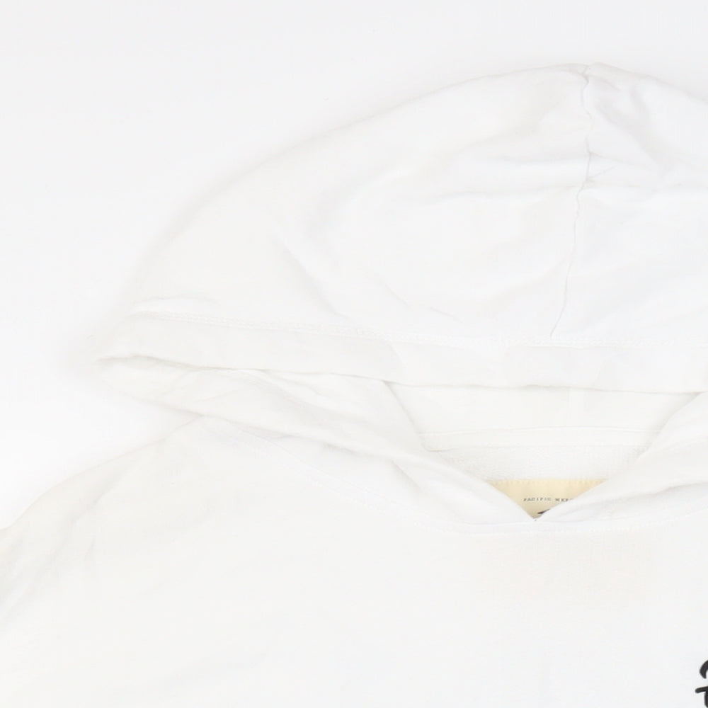 Hollister Womens White Cotton Pullover Hoodie Size M Pullover - Logo