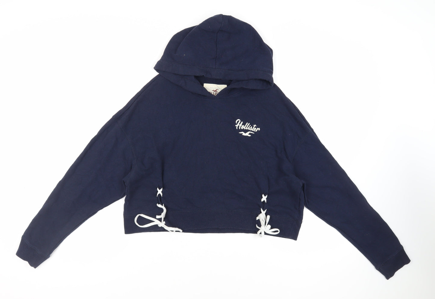 Hollister Womens Blue Cotton Pullover Hoodie Size M Pullover - Logo