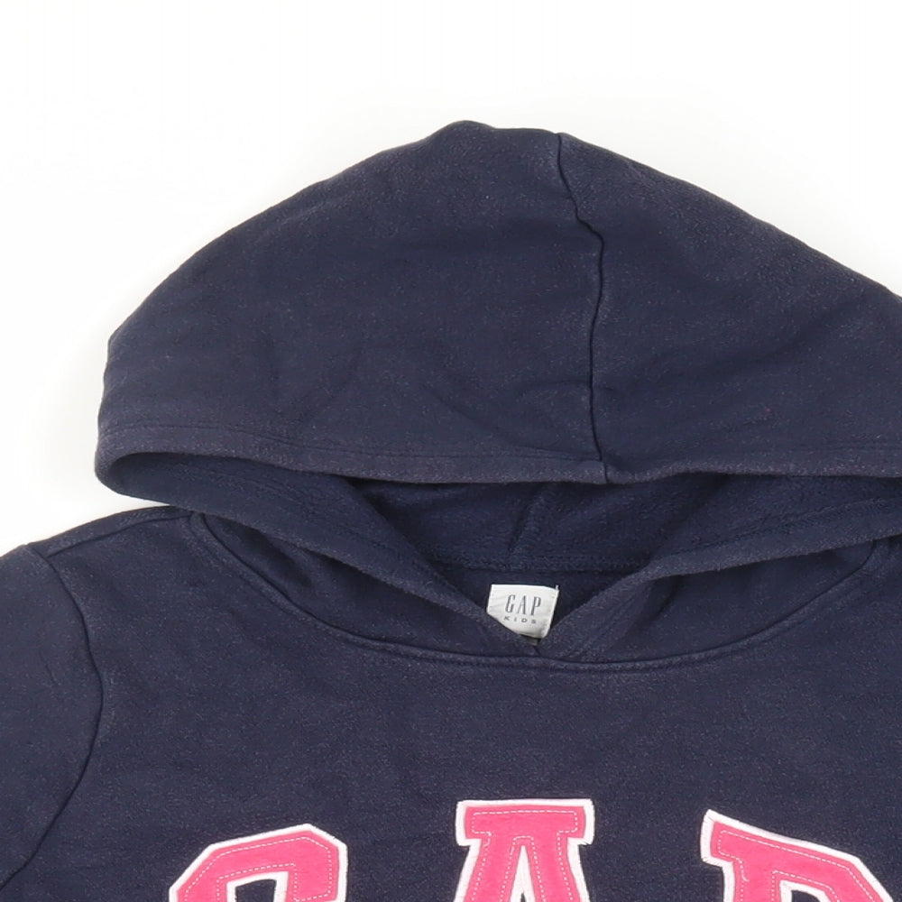 Gap Girls Blue Cotton Pullover Hoodie Size 14-15 Years Pullover - Logo Pockets