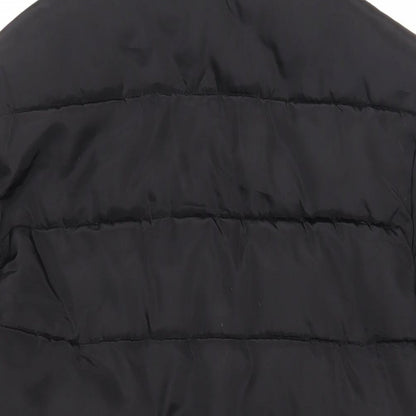 Dorothy Perkins Womens Black Quilted Coat Size 10 Zip - Hooded