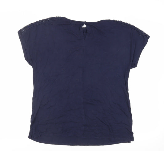 Womens UK Size 14 NEXT Blue Basic T-Shirt