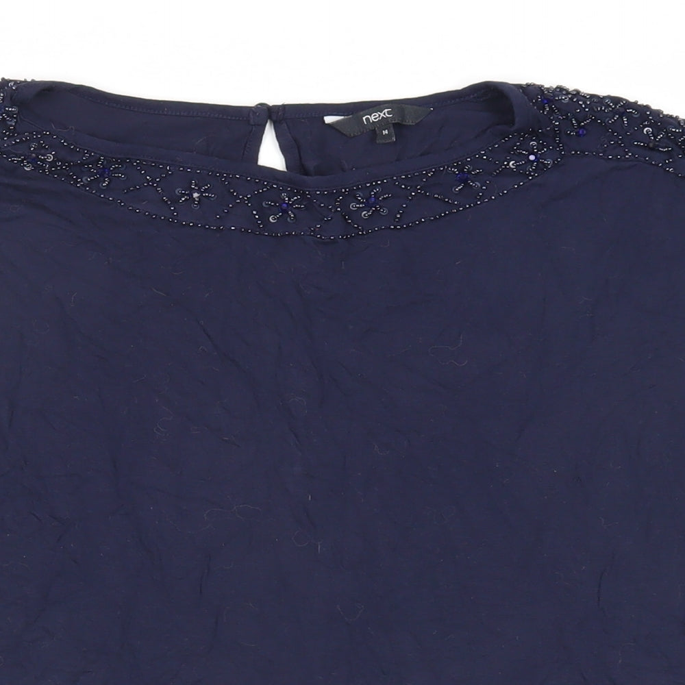 Womens UK Size 14 NEXT Blue Basic T-Shirt