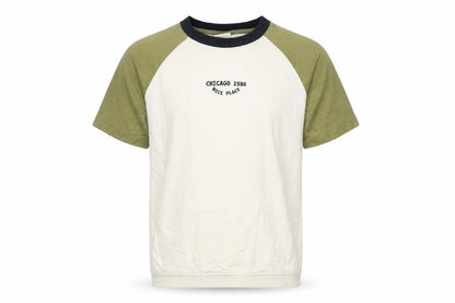 Zara Boys Beige Colourblock Cotton Pullover T-Shirt Size 8 Years Crew Neck Pullover - Chicago