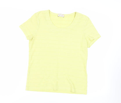 Womens UK Size 12 Per Una Yellow Basic T-Shirt
