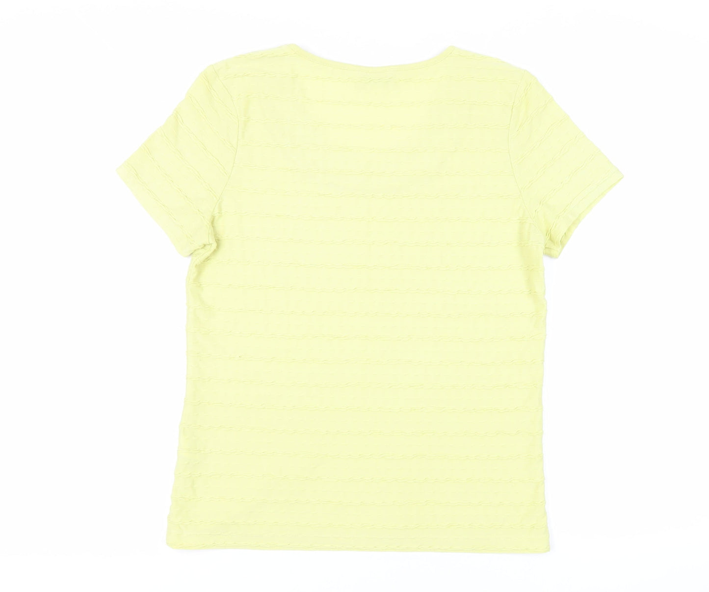 Womens UK Size 12 Per Una Yellow Basic T-Shirt