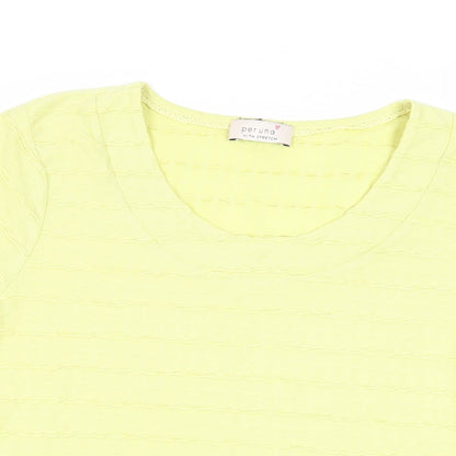 Womens UK Size 12 Per Una Yellow Basic T-Shirt