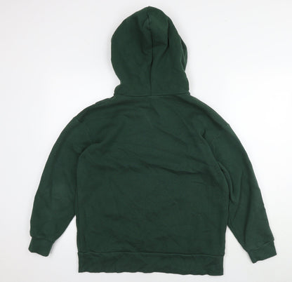 Zara Womens Green Cotton Pullover Hoodie Size S Pullover - Embraided face shapes