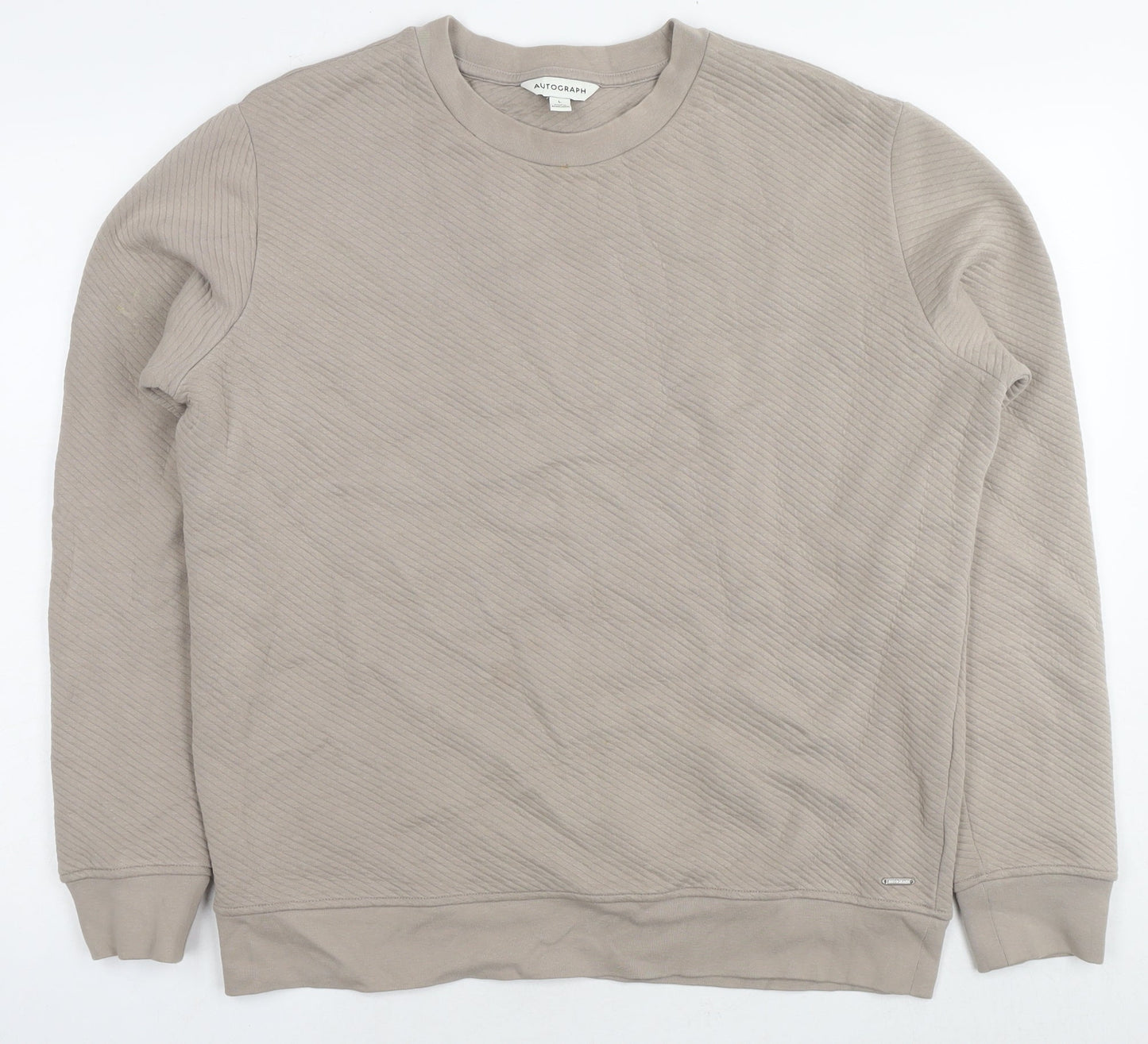 Mens UK Size L Marks and Spencer Beige Pullover Sweatshirt
